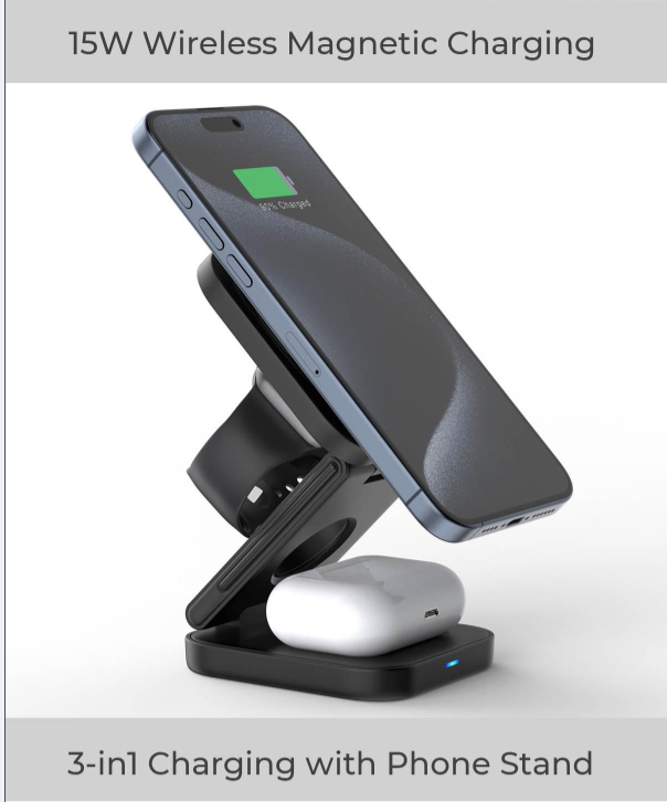 Folding Magsafe 3 in 1 wireless charger