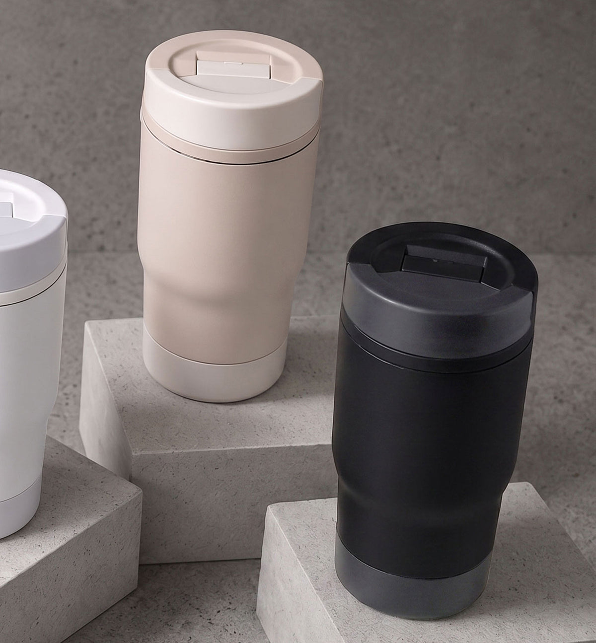 MISK | 420ml Leakproof Travel Coffee Mug – 304 Stainless Steel Interior, Pull-Flip Lid