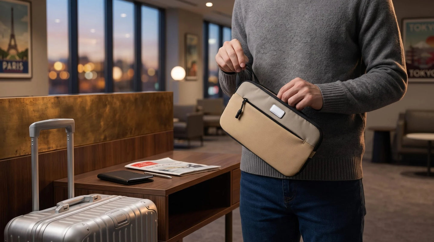 JETSLIM | Expandable Slim Handbag — Water-Resistant Taslon Nylon with 8cm Hidden Expansion Layer