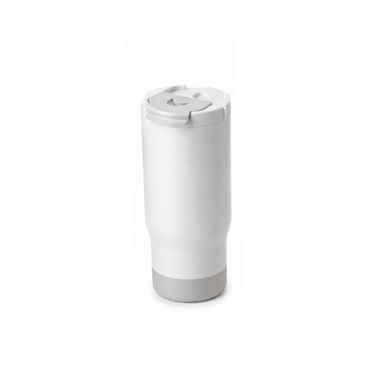 SIPORA | 600ml Steel Straw Coffee Mug with Non-Slip Grip