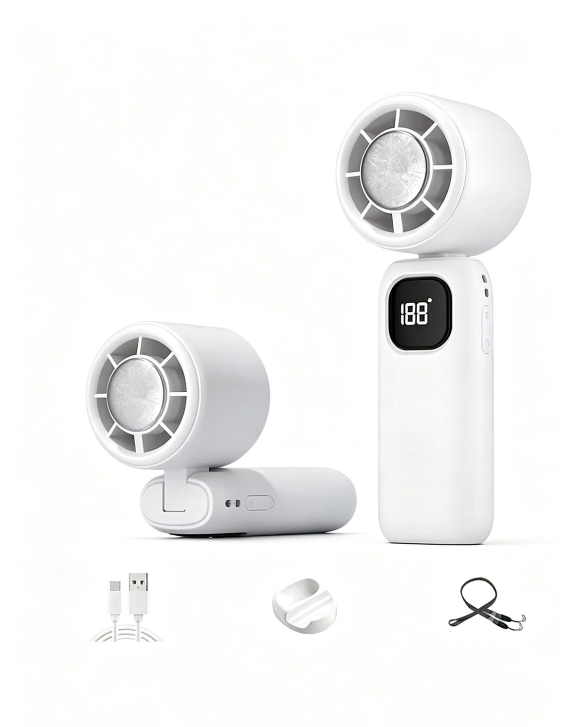 ICY FAN – Portable Rechargeable Neck & Handheld Cooling Fan