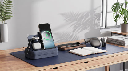 Tech Organizer | 3-in-1 Charging Travel Case with Built-In MagSafe Wireless Charger