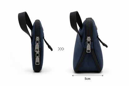 JETSLIM | Expandable Slim Handbag — Water-Resistant Taslon Nylon with 8cm Hidden Expansion Layer