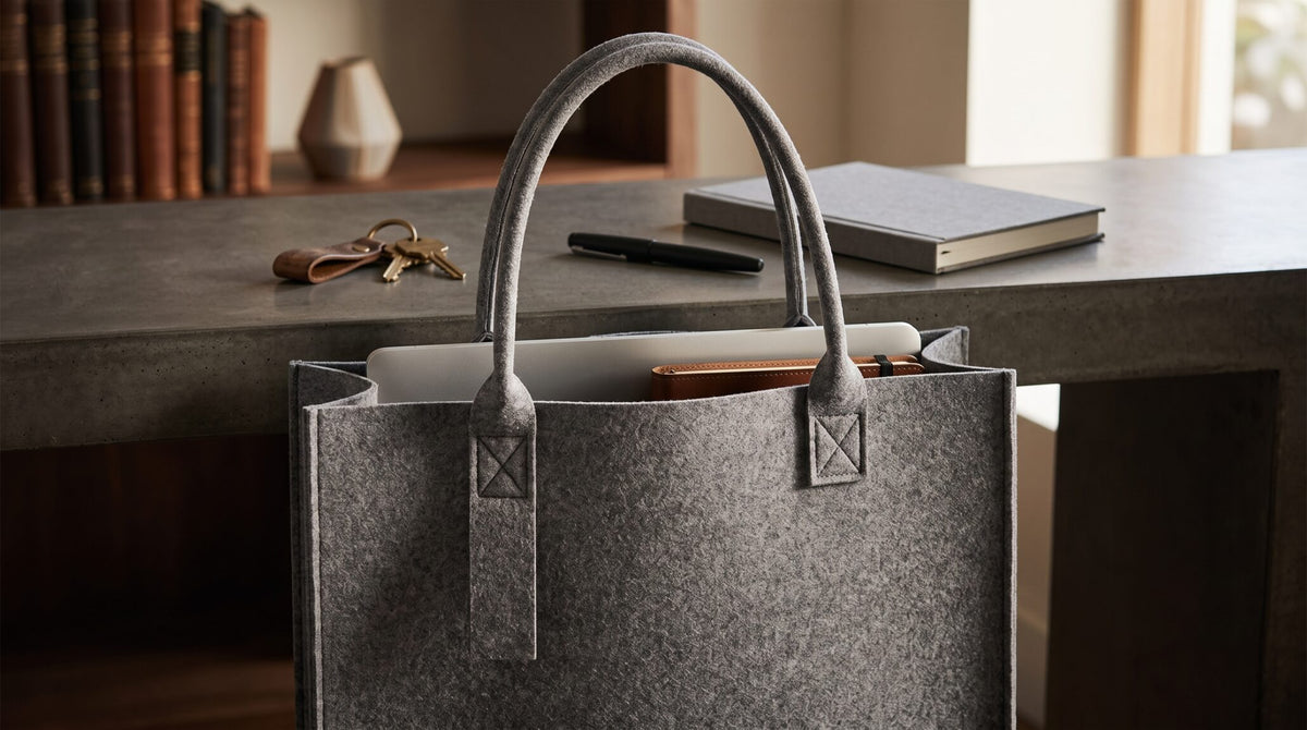 FELTY BAG Grey | Premium 3mm Felt Tote with Structured Design