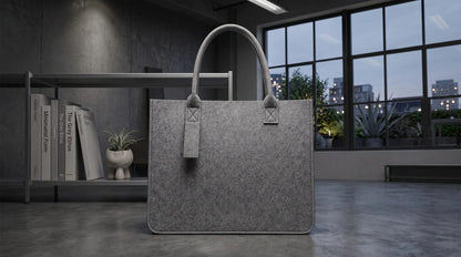 FELTY BAG Grey | Premium 3mm Felt Tote with Structured Design