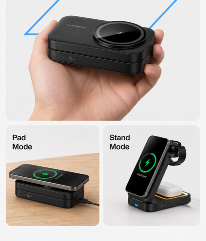 AURA | 3-in-1 Foldable MagSafe Wireless Charging Station