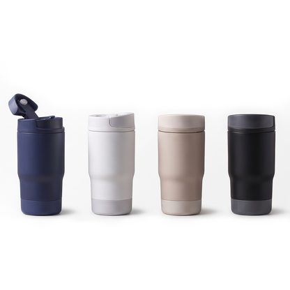 MISK | 420ml Leakproof Travel Coffee Mug – 304 Stainless Steel Interior, Pull-Flip Lid
