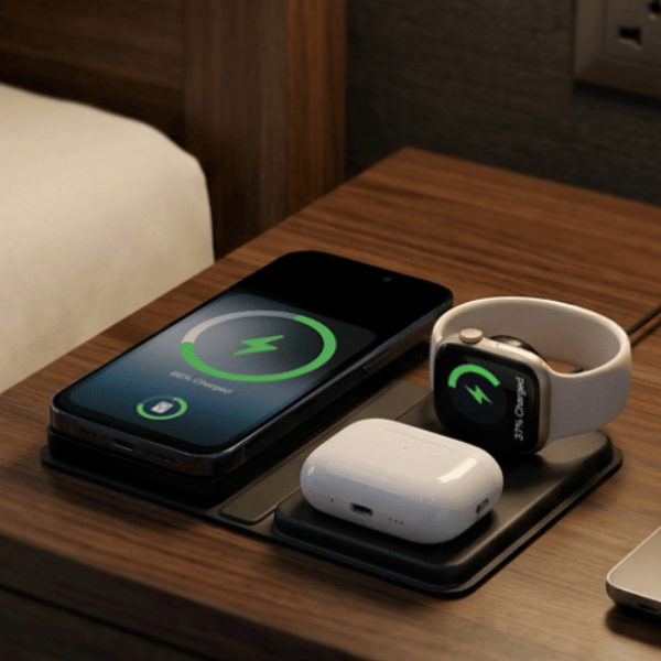 MODULAR | All-in-One Foldable MagSafe Charging Station with Detachable 5000mAh Power Bank