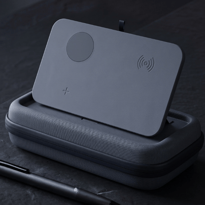 Tech Organizer | 3-in-1 Charging Travel Case with Built-In MagSafe Wireless Charger