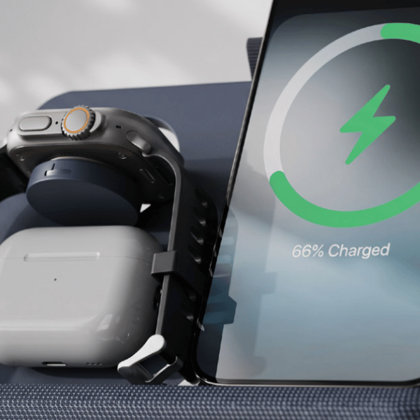 Tech Organizer | 3-in-1 Charging Travel Case with Built-In MagSafe Wireless Charger