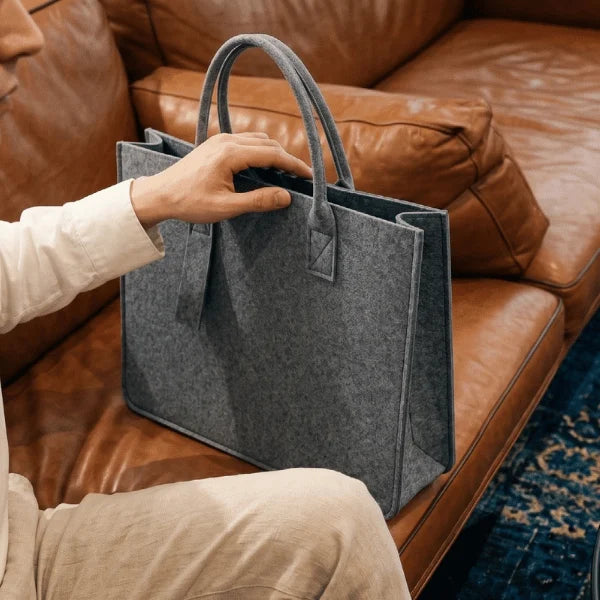 FELTY BAG Grey | Premium 3mm Felt Tote with Structured Design