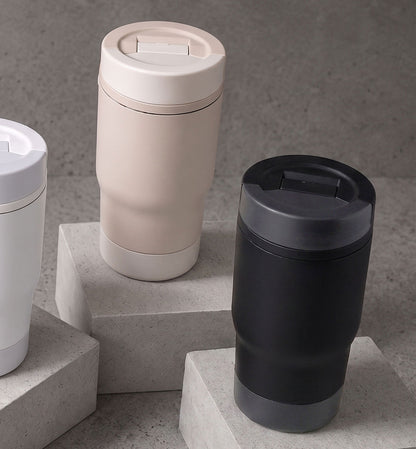 MISK | 420ml Leakproof Travel Coffee Mug – 304 Stainless Steel Interior, Pull-Flip Lid