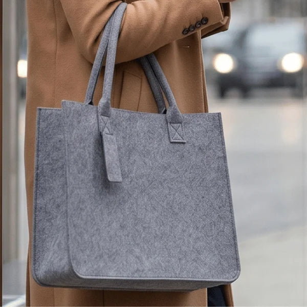 FELTY BAG Grey | Premium 3mm Felt Tote with Structured Design
